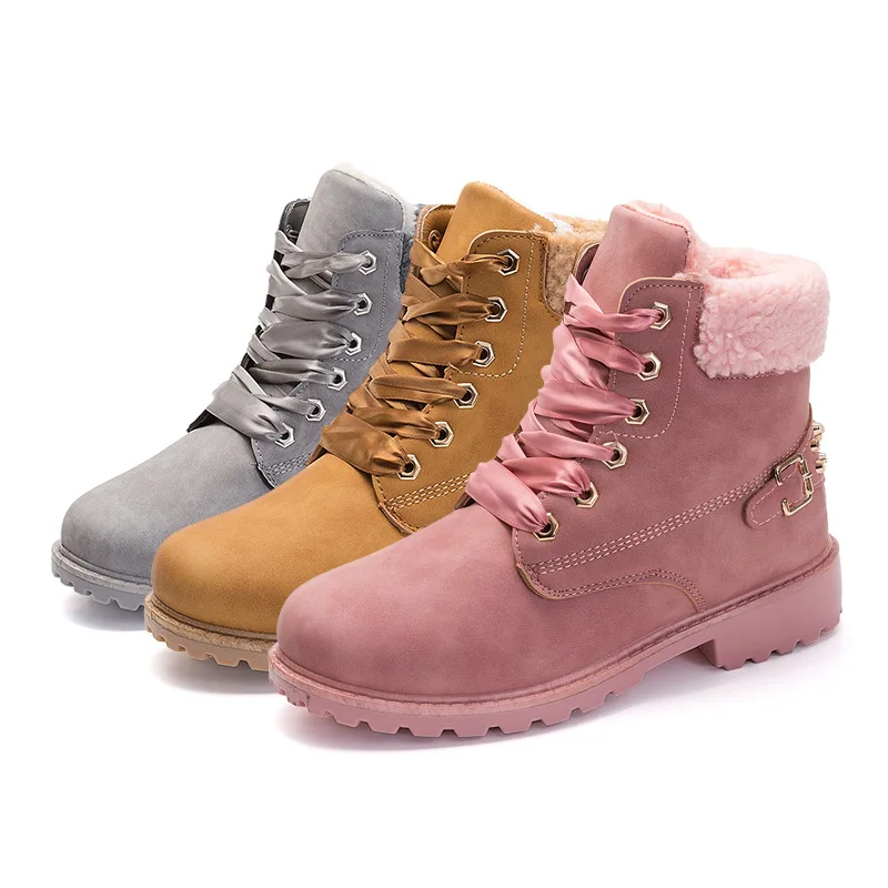

High Quality Women Boots Winter Ankle Boots for Ladies Lace Up Warm Female Snow Boots Female Antiskid Martin Shoes