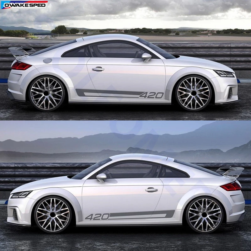 Для Audi TT наклейки на боковую дверь автомобиля кузов Декор виниловые 420 спортивные