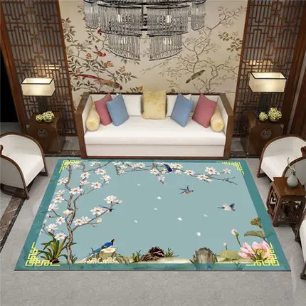 P Traditional Chinese Modern Living Room 3D Carpet Bedroom Bedside Rectangular Rugs Sofa Coffee Table Mat Study Room Home Accessor - Color: P