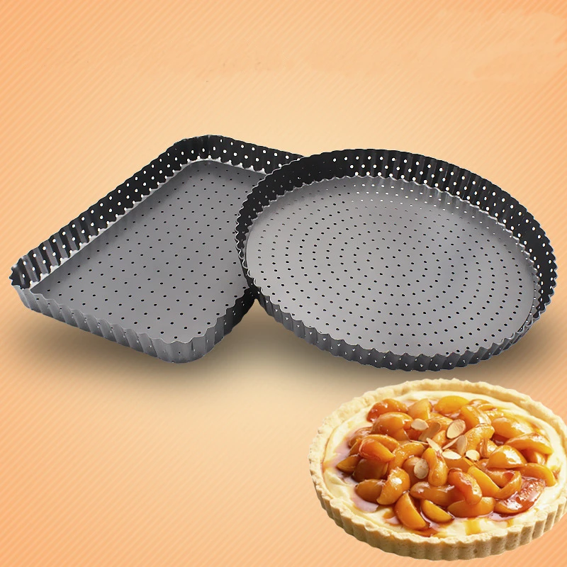 

Carbon Steel With Holes Pizza Pans 9 Inch Removal Bottom Rectangle Pan Baking Pizza Bakeware Kitchen Tool