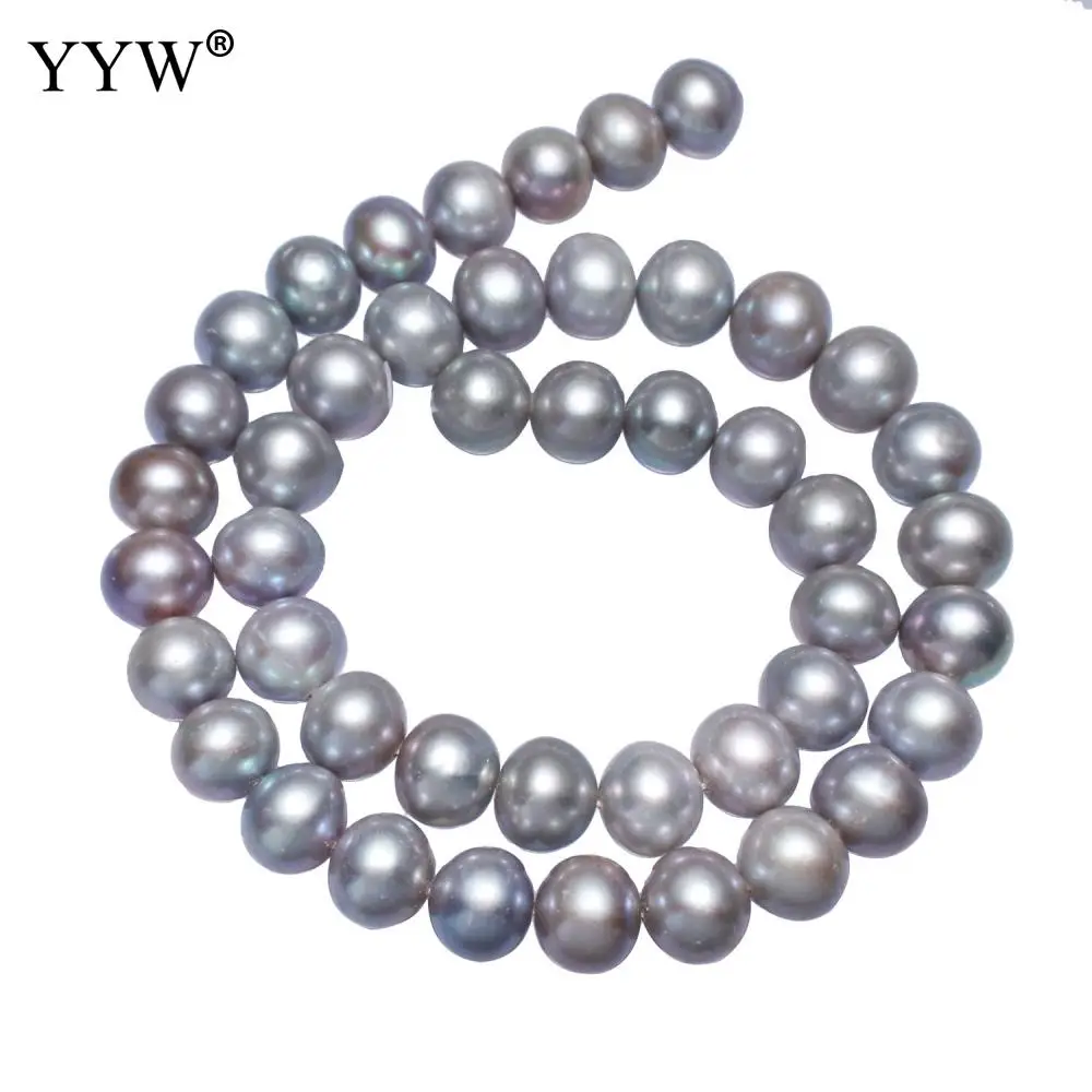 

Cultured Potato Freshwater Pearl Bead Fashion Jewllery Accessories Charming Grey Loose Beads 10-11mm