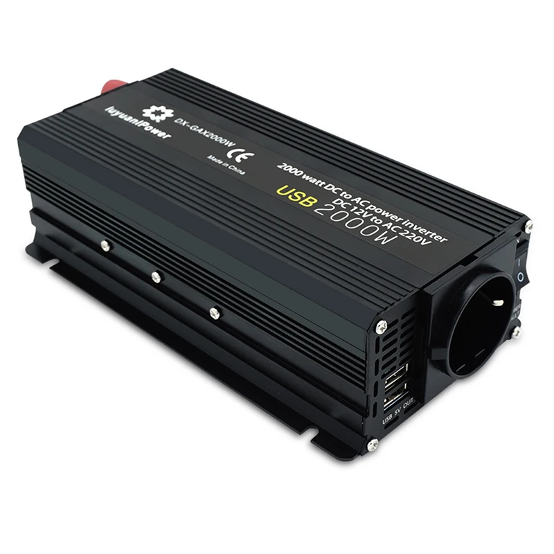 Двойной USB 2000 Вт DC 12 В AC 230 в портативный автомобильный инвертор зарядное устройство конвертер адаптер DC 12 В AC 230 Модифицированная синусоида