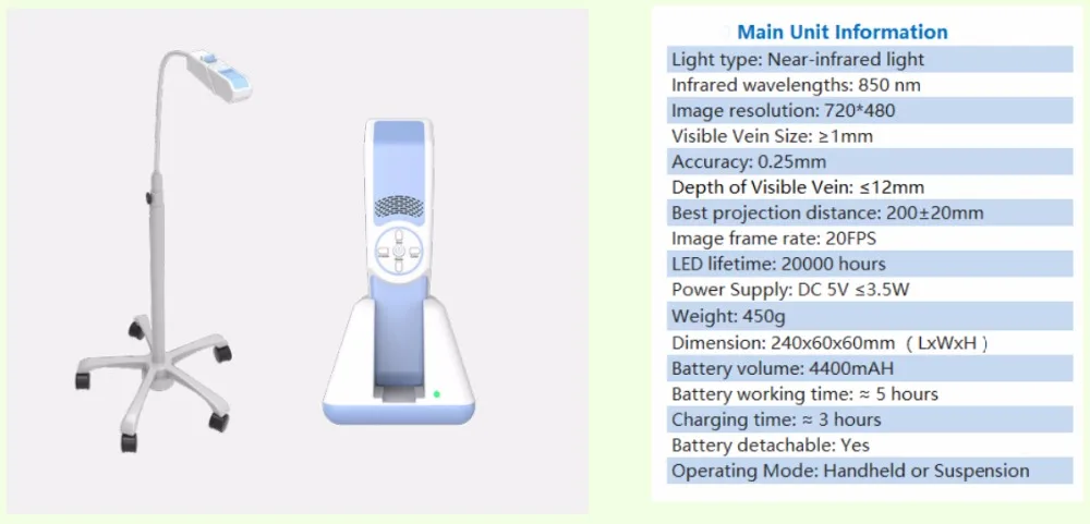 Портативный прибор для измерения венозных сосудистых звездочек инфракрасный