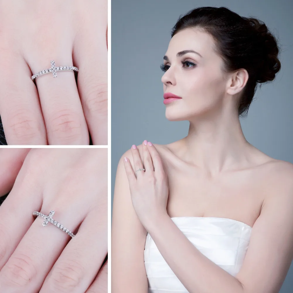 JewelryPalace Cross поперечный Юбилей кубического циркония кольца 925 пробы Серебряные для