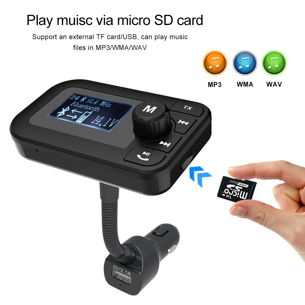 Беспроводной FM трансмиттер с Bluetooth и mp3 плеером 2 0 дюйма|bluetooth fm transmitter modulator|fm