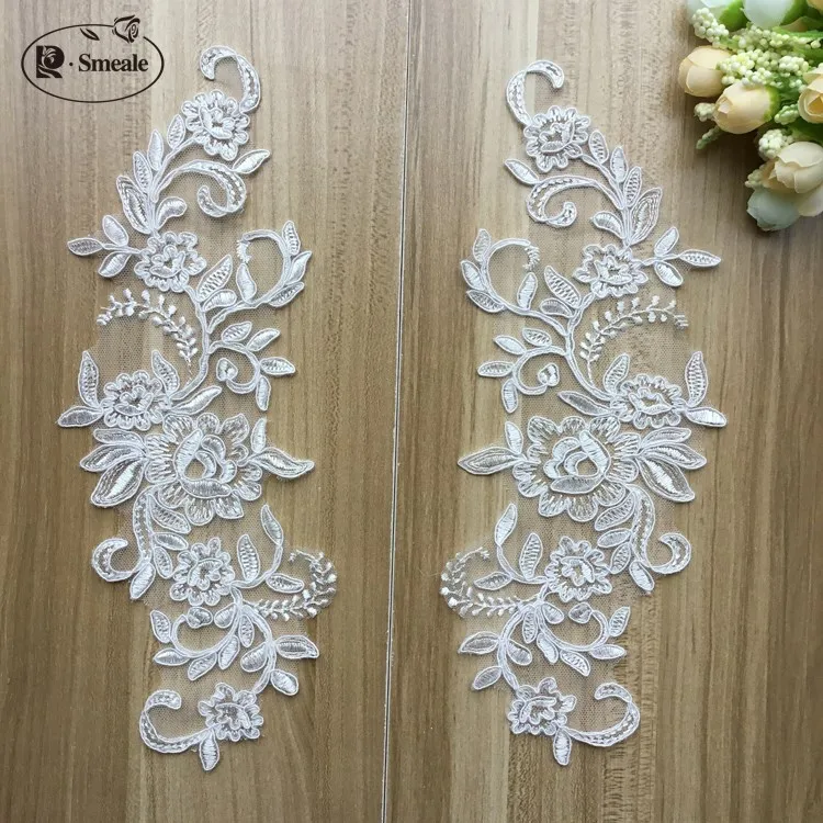 

5 пар/лот кружевное свадебное платье с аппликацией в виде цветка, украшение ручной работы, модные аксессуары RS1922