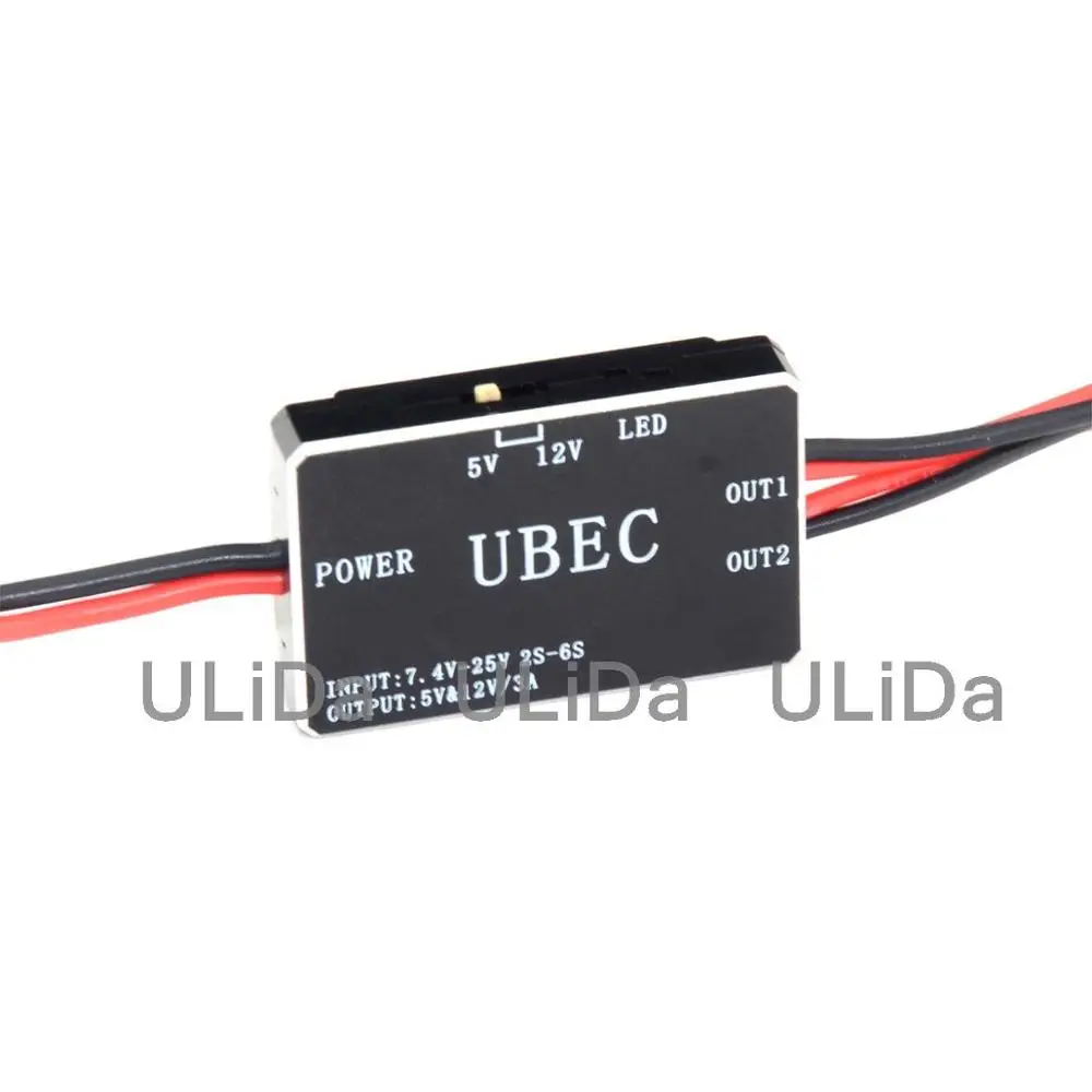 2in1 5v-12v Высокое качество 5 V/12 V 3A UBEC Поддержка 2-6 S/3-6 S Lipo батарея полностью экранированный стабилизатор напряжения против помех - Цвет: 2in1 5v-12v