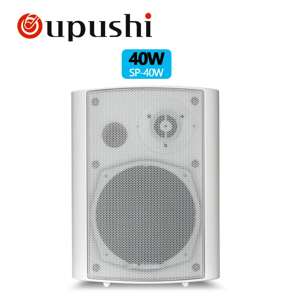 Oupushi 2-Way полный спектр настенный динамик 20 Вт, 40 Вт домашний кинотеатр на стене динамик s белый и черный для фоновой музыки - Цвет: 40W White