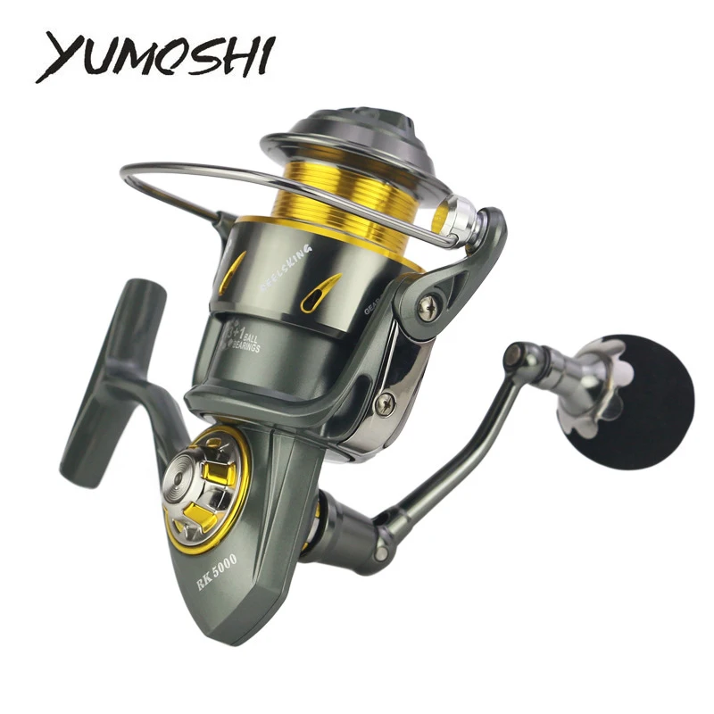 

YUMOSHI Fishing Reel RK5000/6000/7000/8000/9000 Full Metal Carbon Brakes 5.3:1 Gear Ratio Anti Seawater 14BB No Gap Pesca