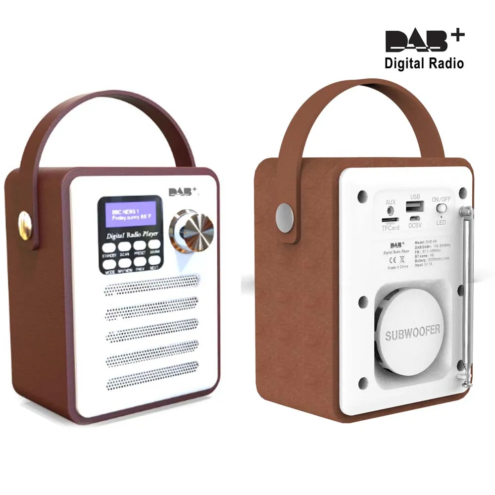 JINSERTA DAB/DAB+ цифровой fm-радио приемник портативный Bluetooth 5,0 музыкальный плеер Поддержка Hnadafree U диск TF карта Aux-in сигнализация