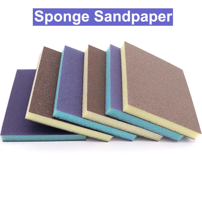 

URANN 1pcs High Quality Polishing Sanding Sponge Block Pad Sandpaper Assorted Grit Abrasive Tool 80/100/120/150/180/220 Grit