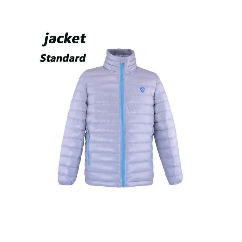 gray standar jacket AEGISMAX, для взрослых, унисекс, для спорта на открытом воздухе, пуховые штаны, сверхлегкие, заполняющие 95% белый гусиный пух, сохраняющие тепло, водонепроницаемые, для кемпинга, зимние брюки - Цвет: gray standar jacket
