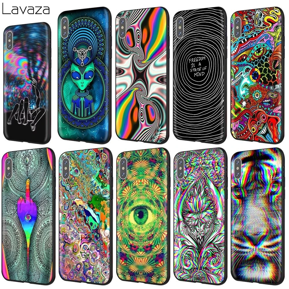 Lavaza психоделическая футболка арт чехол для iPhone 11 Pro XS Max XR X 8 7 6 6S Plus 5 5S se