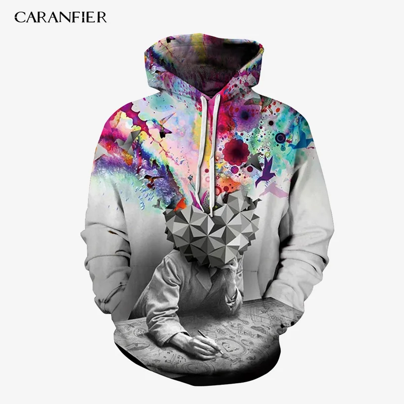 Модные толстовки с 3D принтом для мужчин и женщин повседневные высокого качества