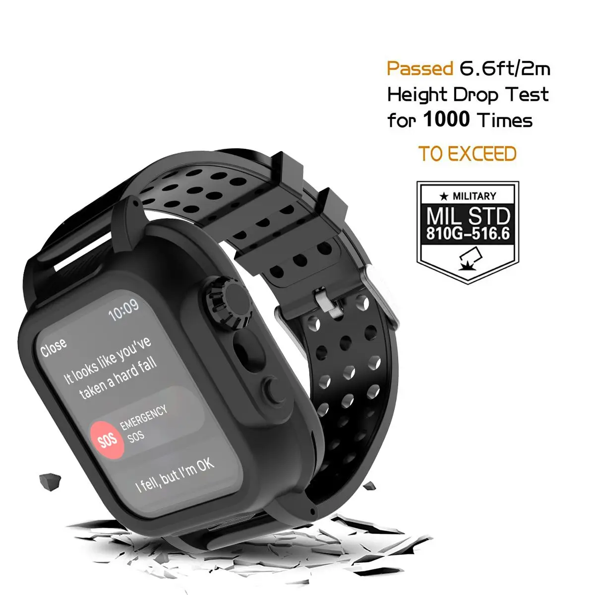 IP68 Водонепроницаемый чехол для Apple iWatch серии 4 44 мм защитный прочный бампер PC