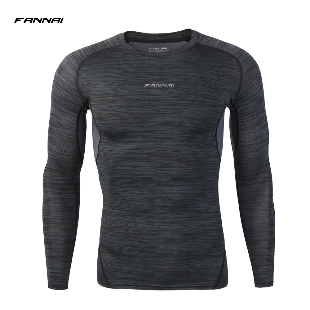 2019 High Elastic Compression T shirts Men O Neck Quick Dry Jogging Fitness Tight Sportswear Male Sweatshirt Casual Jersey|Мужские