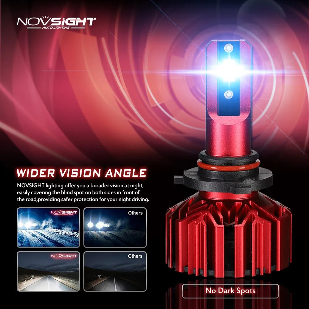 Novsight 2 шт. H7 Led H4 светодиодные Автомобильные фары H1 H3 H11 HB3 HB4 9005 9006 60 Вт 10000LM 12 в 6000 К