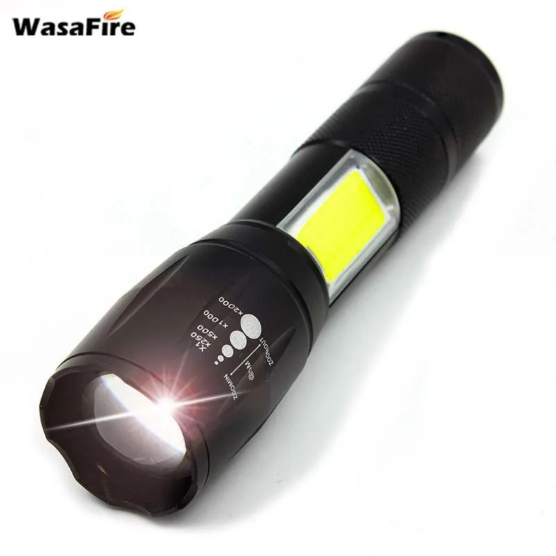 Wasafire XM L T6 и COB светодиодный фонарик с масштабируемым покрытием Портативный 18650