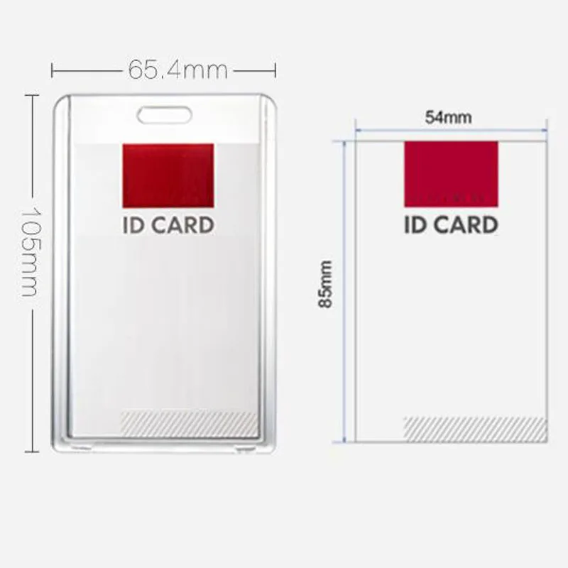 10 шт./лот вертикальный акриловый держатель для бейджа двойная карта ID прозрачный