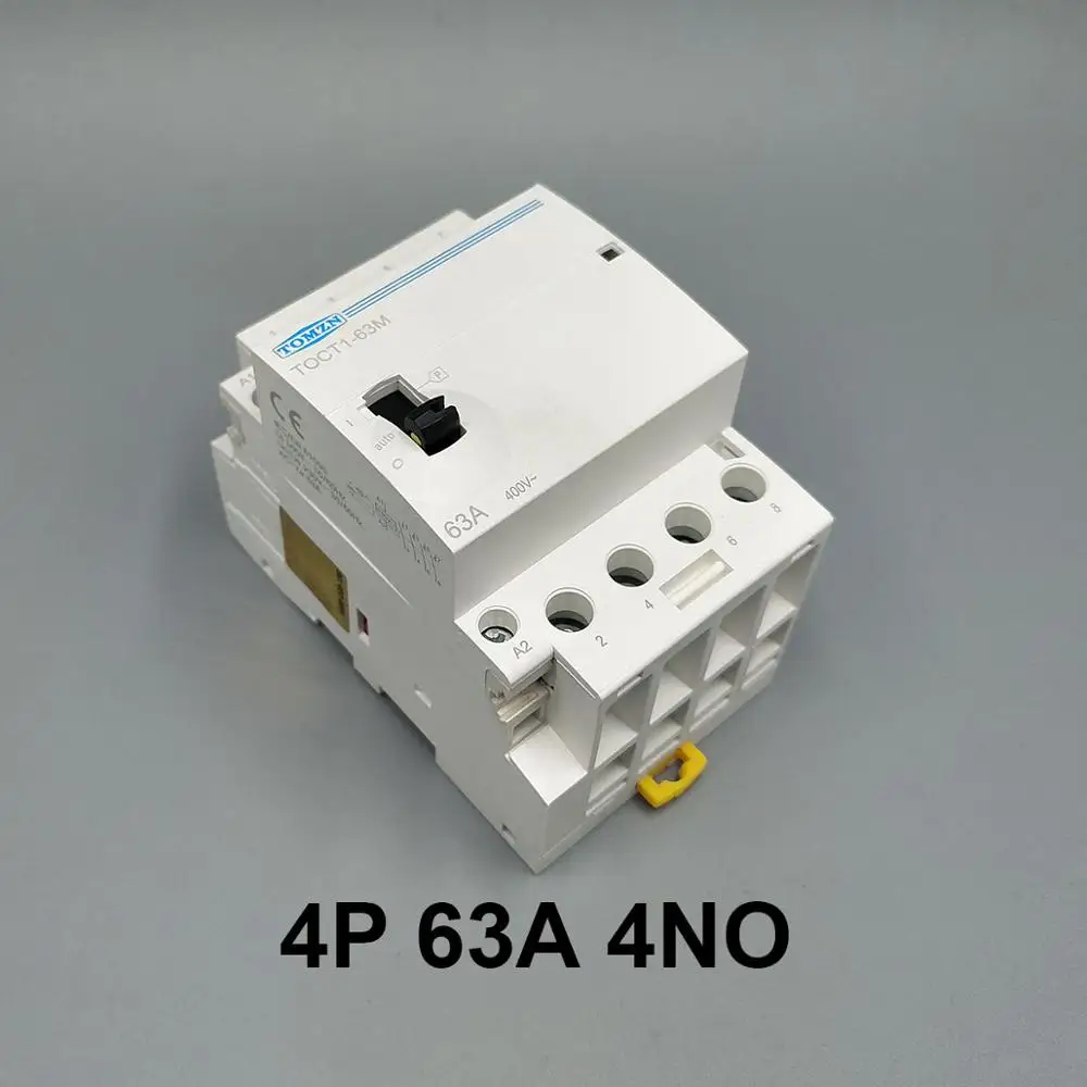 TOCT1 4P 63A 220 V/230 V 50/60HZ Din rail бытовой ac Контактор В соответствии с стандартом с ручным Управление переключатель 4NO или 2NO 2NC или 4NC - Цвет: 4NO