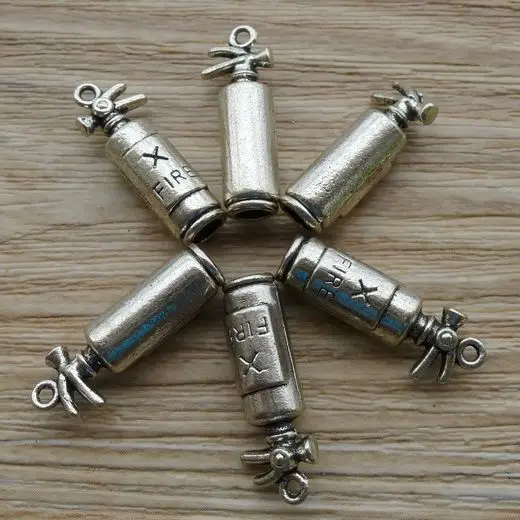 30 шт./лот Античный Стиль Серебряный Тон Сплава Безопасности огнетушитель