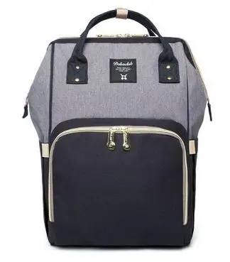 black gray Dokoclub Детская сумка для подгузников большой емкости сумка для подгузников дорожный рюкзак для мам сумка для прогулки с ребенком многофункциональная сумка для мам - Цвет: black gray