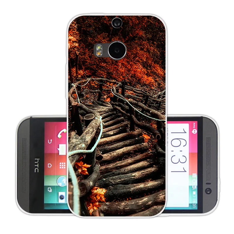 For HTC One M8 M8s Case M8/M8S Cell Phone Cases Soft Tpu Back Cover M8/ M 8 S /M Silicone Brick Road Funda |