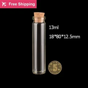 10 шт 5 мл/13 мл 18 мм Диаметр пустые стеклянные бутылки с пробкой DIY прозрачные банки