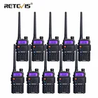 Портативная рация Retevis RT5R, 10 шт., 5 Вт, УКВ, УВЧ, радиостанции, vox, fm-радио, Amador, Hf, Tranceiver, коммуникатор, двухстороннее радио, RT-5R