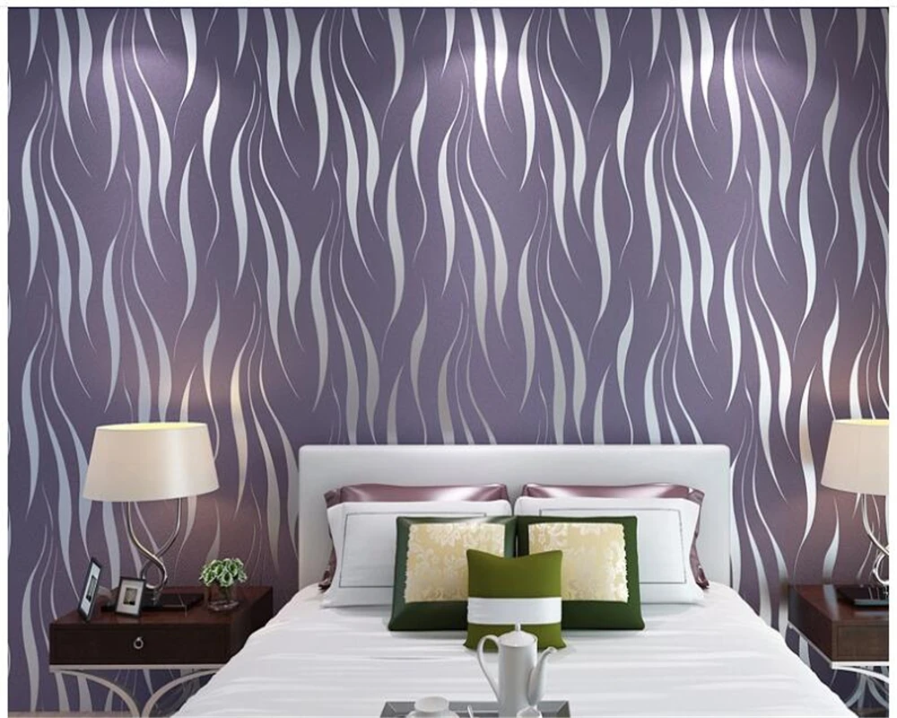 

beibehang Environmentally friendly water ripple non-woven fabric three-dimensional flocking 3D living room bedroom wallpaper