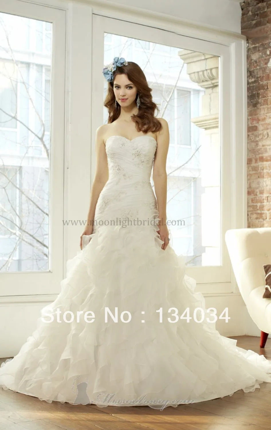 2013 Hot Sale Ball Gown Sweetheart Layered Organza With Beadings Wedding Dresses Bridal Gowns Any Size/Color | Свадьбы и торжества
