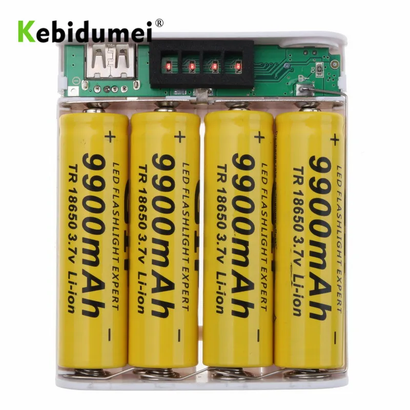 Kebidumei USB 4X 18650 Внешний Аккумулятор Чехол порт DIY корпус коробка зарядное