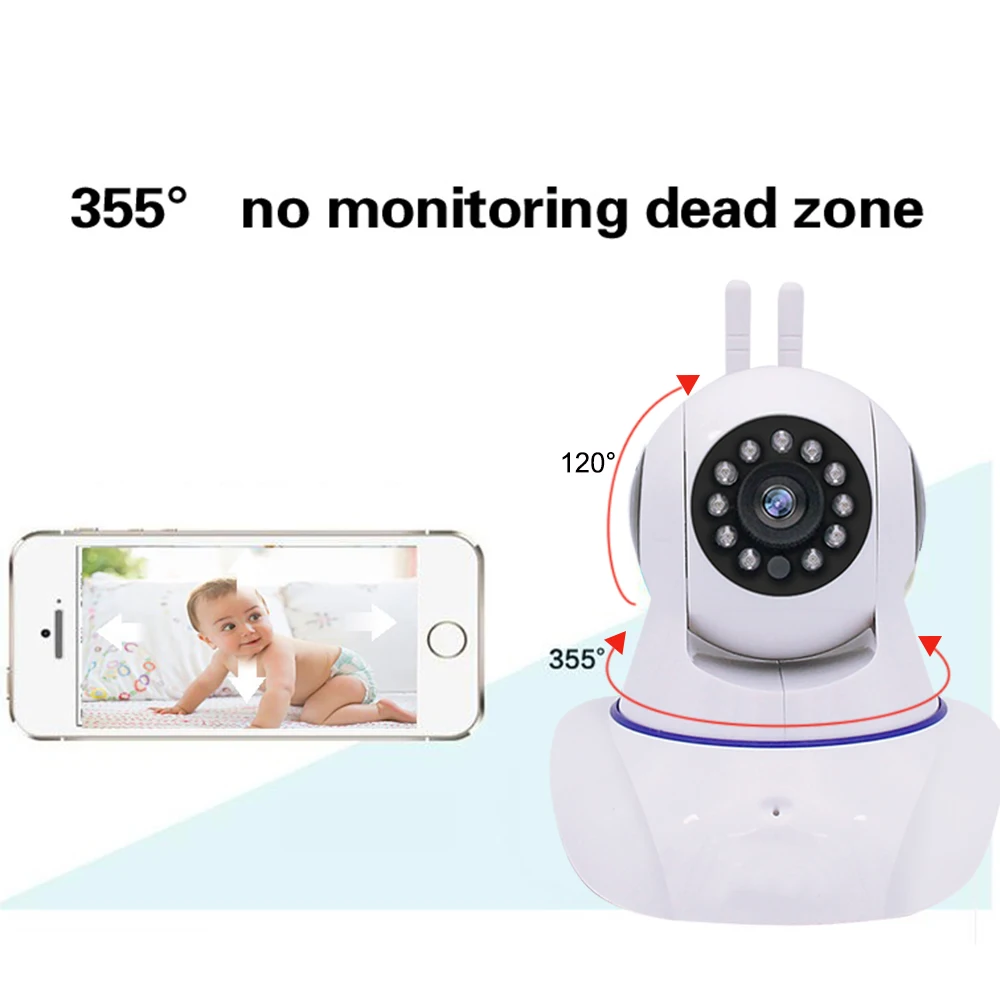 JCWHCAM 720 P двойная три антенны Беспроводная IP камера ночного видения ИК-поддержка безопасности IOS android пульт дистанционного управления
