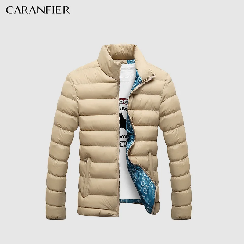 CARANFIER Новая мужская парка зимняя Толстая куртка с воротником Смарт повседневное хлопковое пальто английский стиль дышащая теплая мужская куртка XS-4XL