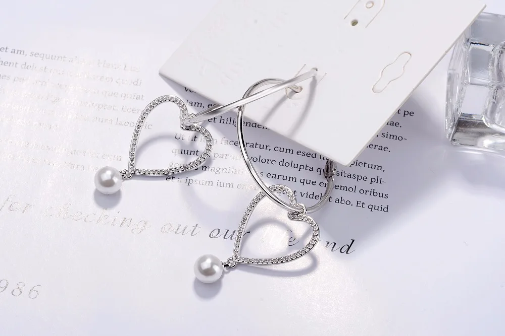 TJP модные серьги в форме сердца бижутерия большая круглая петля для уха