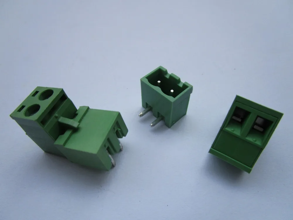 Close Angle 2 pin/way Pitch 5.08mm Screw Terminal Block Connector Green Color Pluggable Type With pin 100 Pcs Per Lot | Обустройство