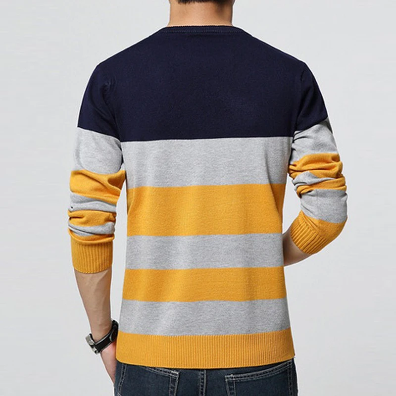 Мужской свитер повседневный трикотажный теплый с o-образным вырезом мужской