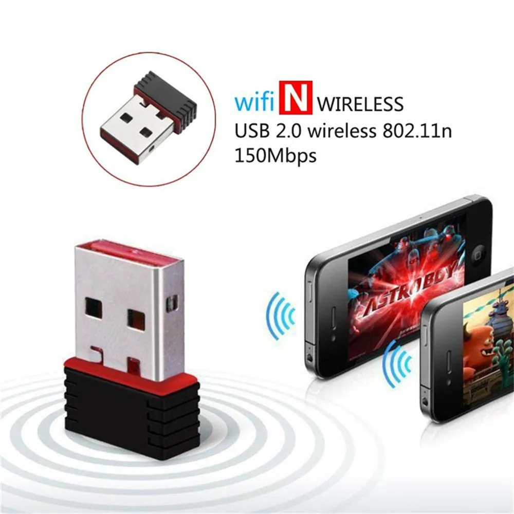 Wi Fi адаптер с мини USB 2 0 802.11n 150 Мбит/с|Сетевые карты| |
