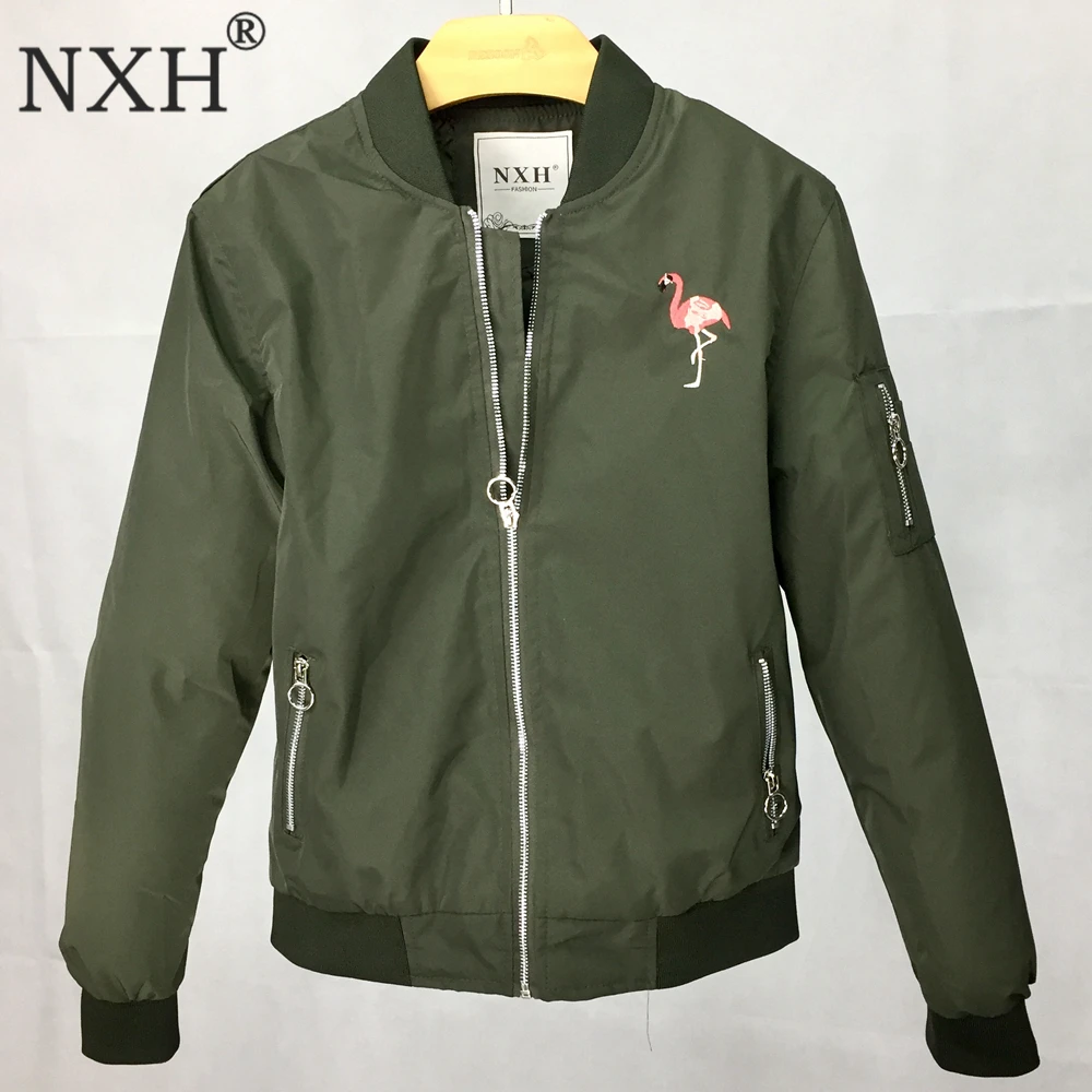 Куртка-пилот NXH розовая с длинным рукавом теплая повседневная 2019 | Женская одежда