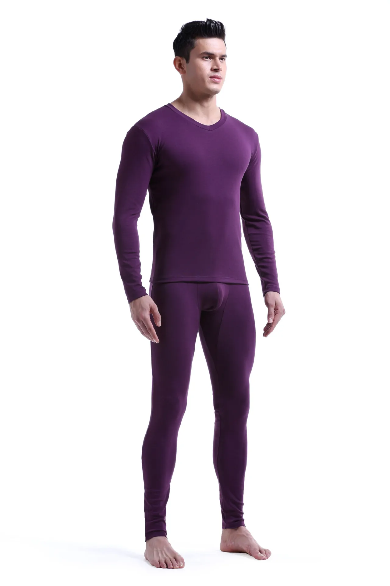 winter Warm Long Johns underwear set thickening heating old age man cold suit men's wind proof bottoming trousers and shirts | Мужская