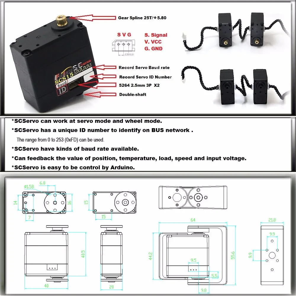 FEETECH Arduino DIY умный робот 15 кг программируемый diy робот RC Servo SCS15