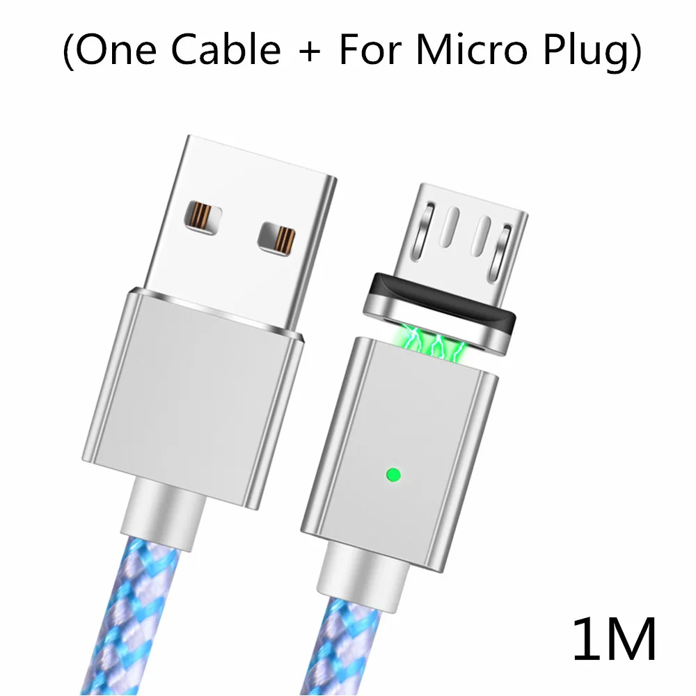 Олаф Магнитный кабель Micro USB для Xiaomi для huawei андроид кабель Магнит Micro USB зарядный кабель для samsung S7 край S6 проволочные заряжающие провода - Цвет: Silver Micro Cable