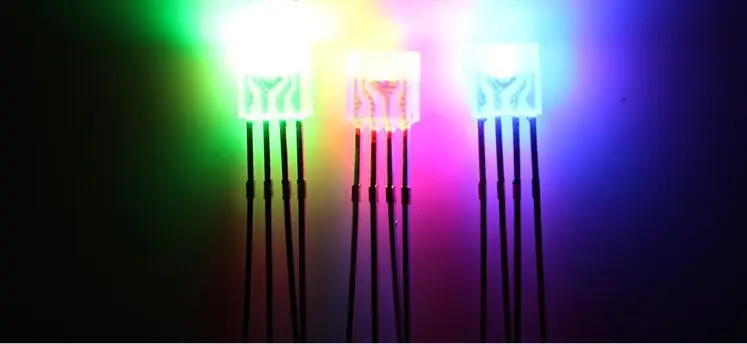 1000PCS 2x5x5mm square feet long, 255 full-color mist RGB, common cathode, legs line LED Light Bead  light-emitting diode
