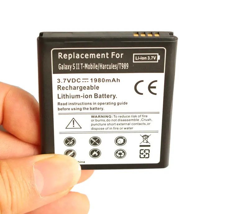 Ciszean 10 шт./лот 1980 мА/ч EB-L1D7IBA /U запасная батарея для Samsung Galaxy S II S2 T989 i515 i717 SHV-E120S i727 i547