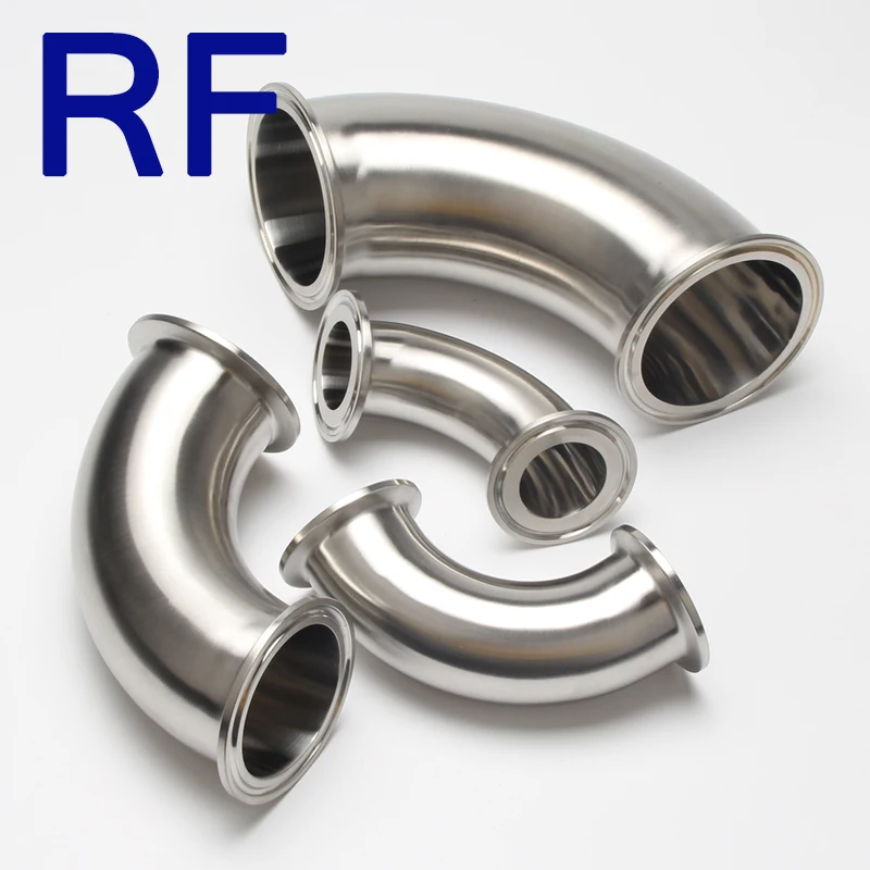 RF 2 &quotSS304 90 градусов локоть изгиб Tri Clamped Ferrule санитарные трубы из нержавеющей