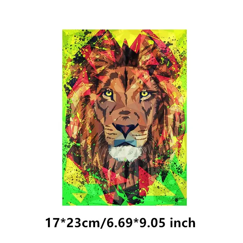 Модная нашивка со львом в виде животных теплопередача глажка на наклейках A-level