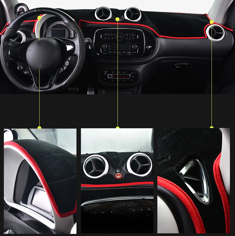 Lsrtw2017 полиэстер коврик для приборной панели автомобиля для Smart Fortwo ForFour 204 2013 2012 2011 2010 2008 2009 2007