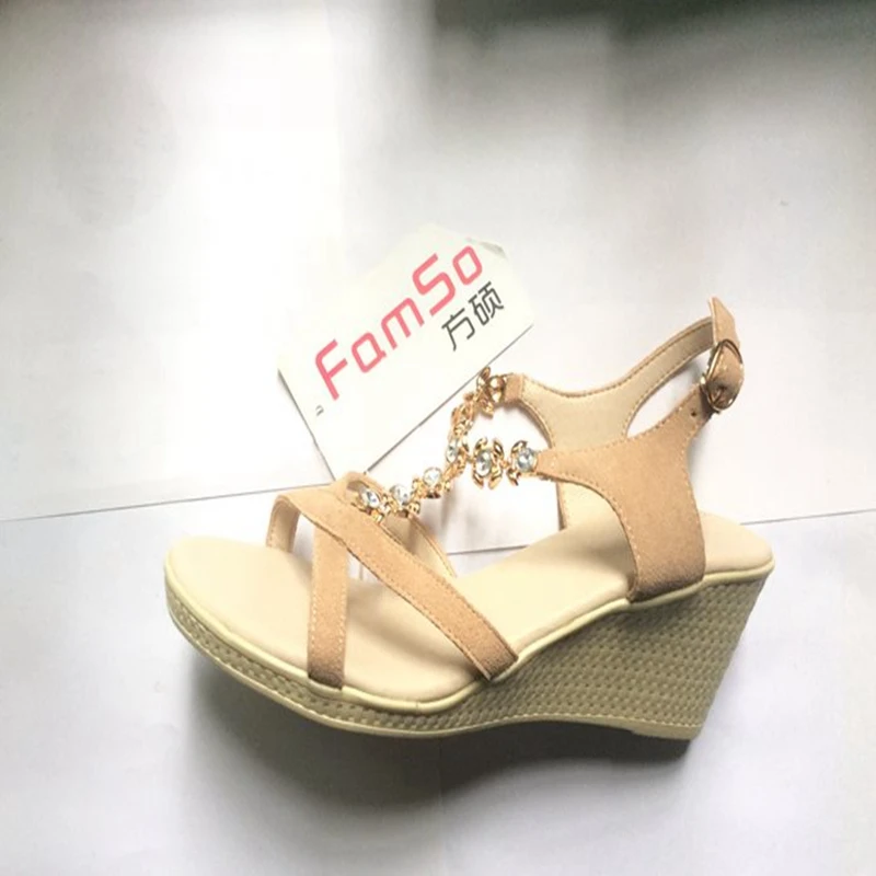 FAMSO/Новое поступление 2019 года женские босоножки повседневные туфли-лодочки из