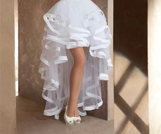 Vestido de novia Высокие Низкие пляжные свадебные платья открытая спина без бретелек Короткие спереди длинные белые свадебные платья цвета слоновой кости на заказ