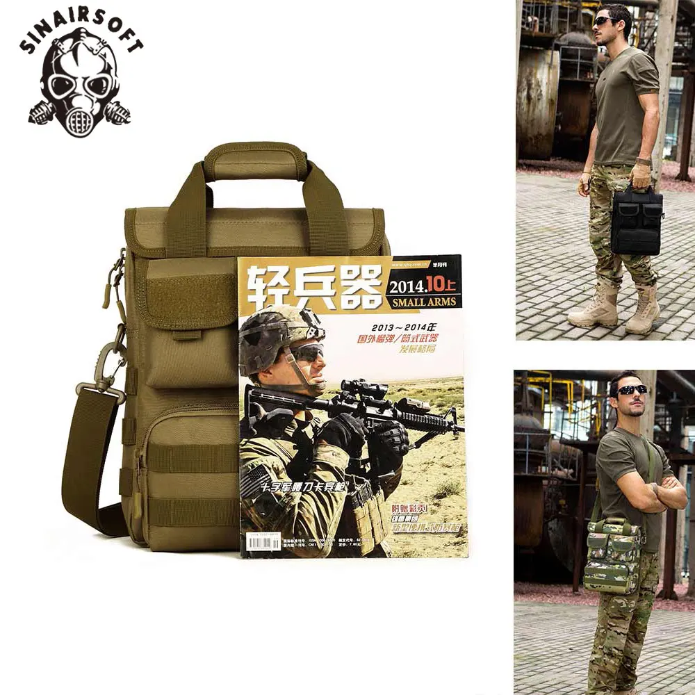 SINAIRSOFT Tactical Backpack Nylon 12 inch Tablet Military Cross Body Camouflage Molle Hunting Camping Hiking Sports Bag LY2021